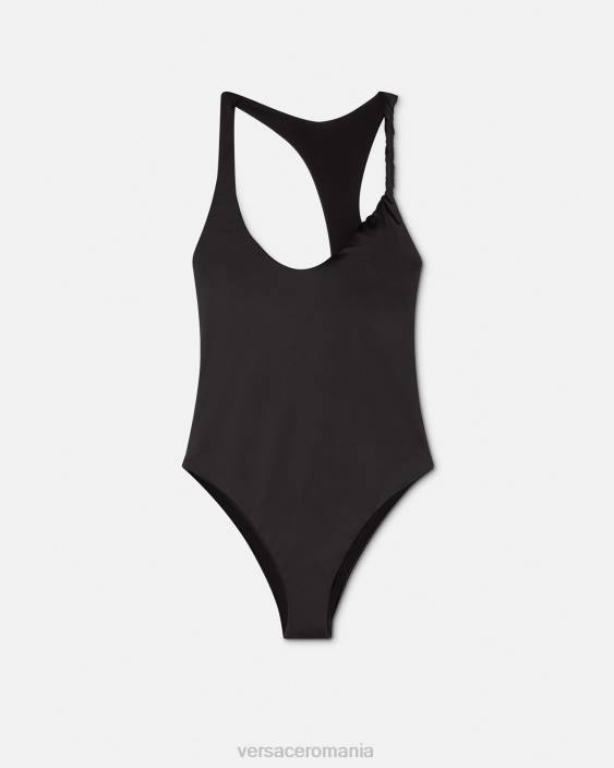 negru Costumul de baie dintr-o bucată rulat cu medusa Versace femei lenjerie intimă și îmbrăcăminte de plajă 40L61162