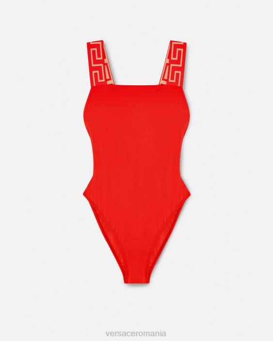 roșu Costum de baie dintr-o bucată cu bordura greca Versace femei lenjerie intimă și îmbrăcăminte de plajă 40L61159