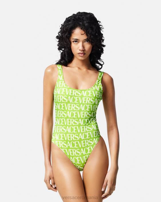 verde și imprimeu costum de baie cu logo Versace femei lenjerie intimă și îmbrăcăminte de plajă 40L61171
