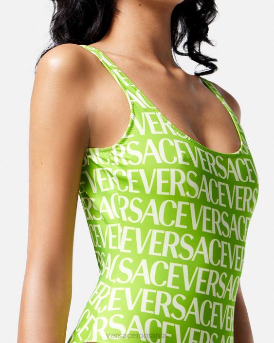 verde și imprimeu costum de baie cu logo Versace femei lenjerie intimă și îmbrăcăminte de plajă 40L61171