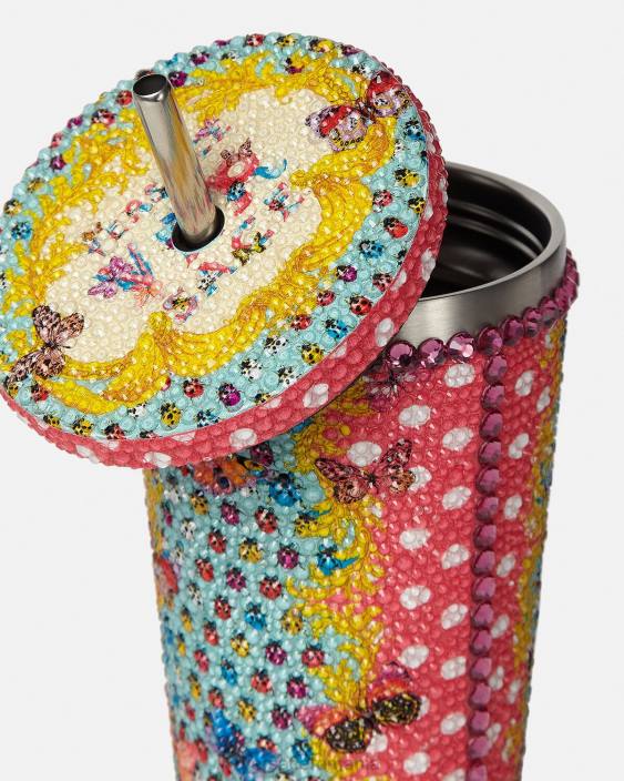 imprimare cană de călătorie cu fluturi de cristal Versace femei lenjerie intimă și îmbrăcăminte de plajă 40L61194