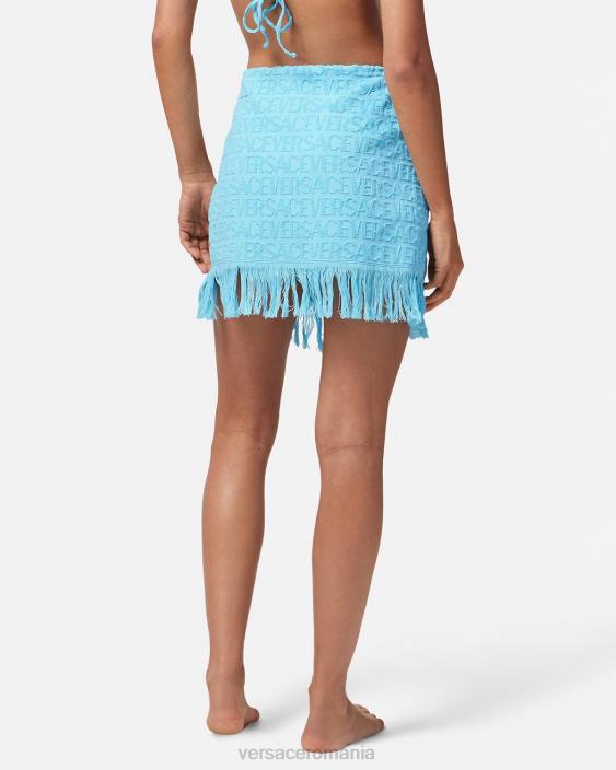 albastru deschis fustă înfășurată cu prosop Versace femei lenjerie intimă și îmbrăcăminte de plajă 40L61186