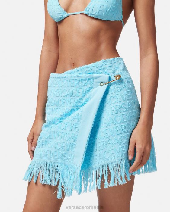 albastru deschis fustă înfășurată cu prosop Versace femei lenjerie intimă și îmbrăcăminte de plajă 40L61186
