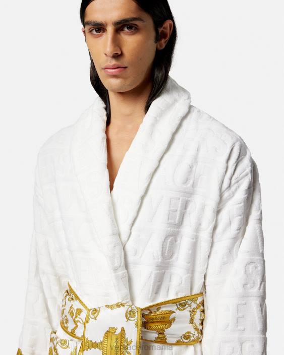 alb eu halat de baie baroc Versace femei lenjerie intimă și îmbrăcăminte de plajă 40L61088