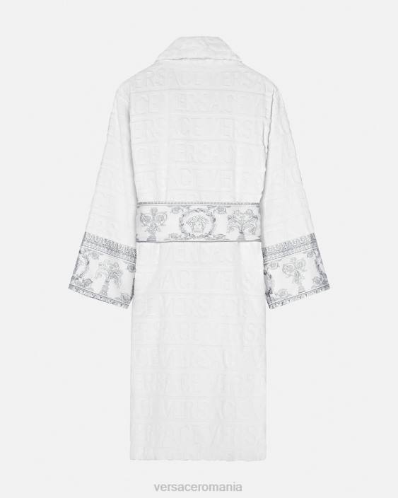 alb si argintiu eu halat de baie baroc Versace femei lenjerie intimă și îmbrăcăminte de plajă 40L61089