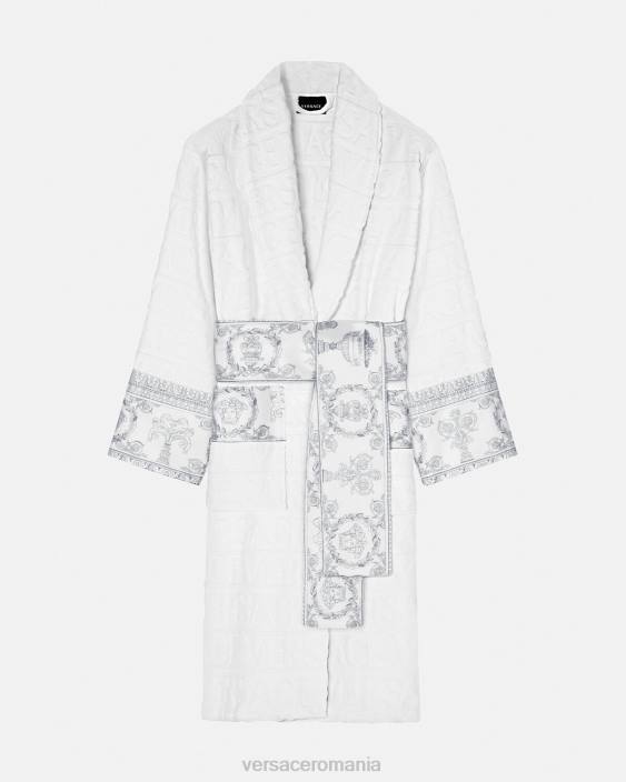 alb si argintiu halat de baie cristal i baroc mireasa Versace femei lenjerie intimă și îmbrăcăminte de plajă 40L61090