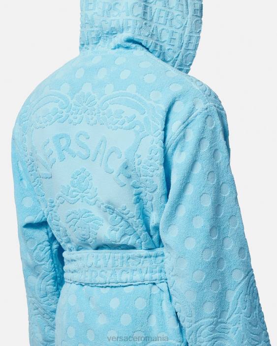 albastru deschis halat de baie scurt baroc scoici Versace femei lenjerie intimă și îmbrăcăminte de plajă 40L61082
