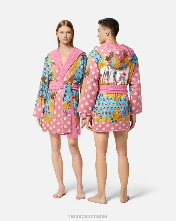 imprimare fluturi halat de baie scurt Versace femei lenjerie intimă și îmbrăcăminte de plajă 40L61080