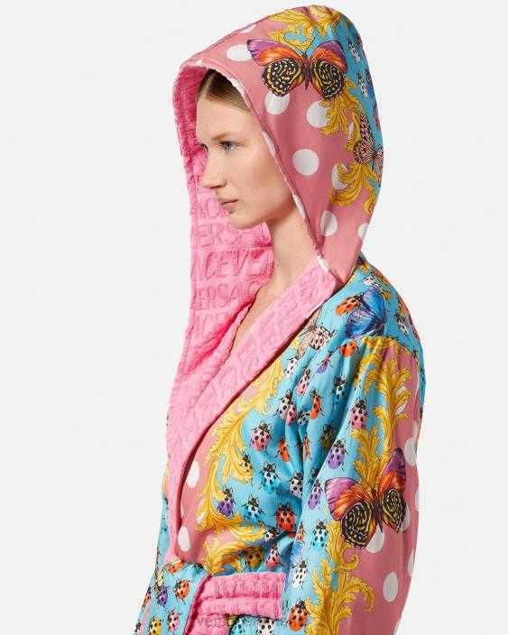 imprimare fluturi halat de baie scurt Versace femei lenjerie intimă și îmbrăcăminte de plajă 40L61080