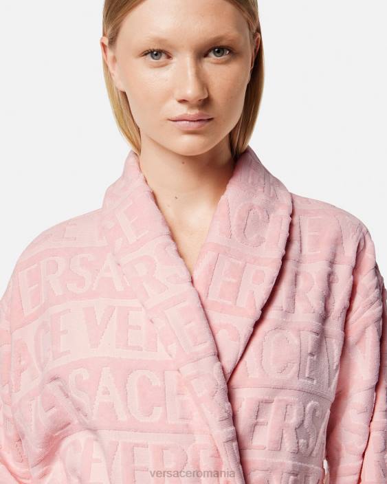 roz eu halat de baie baroc Versace femei lenjerie intimă și îmbrăcăminte de plajă 40L61095