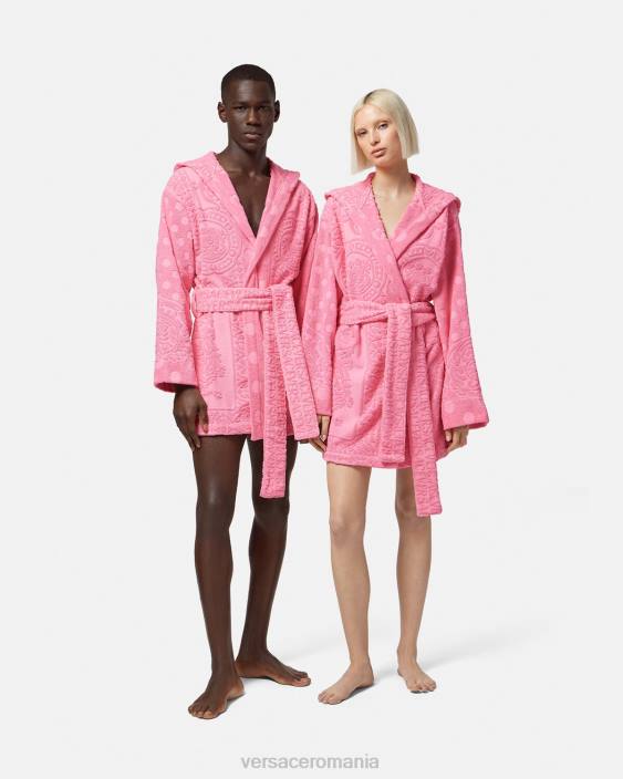 roz halat de baie scurt baroc scoici Versace femei lenjerie intimă și îmbrăcăminte de plajă 40L61081