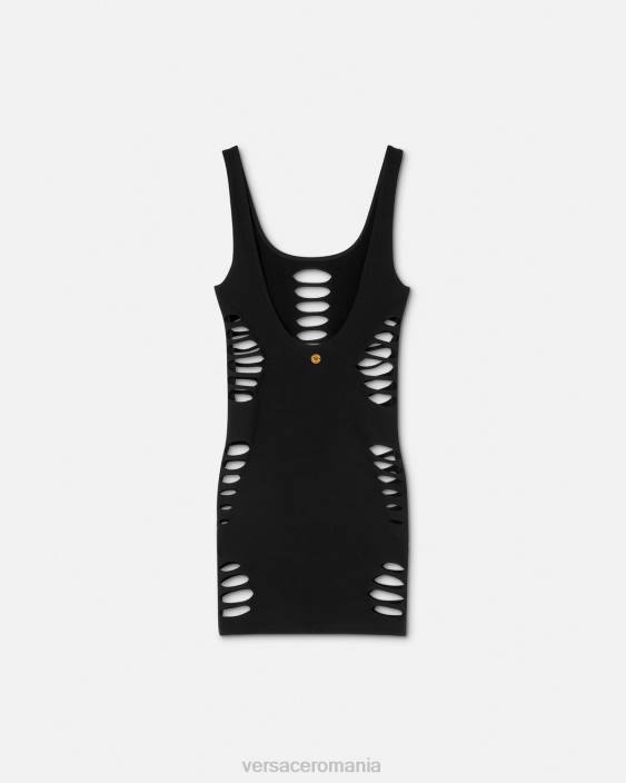 negru acoperire cu rochie mini tăiată Versace femei lenjerie intimă și îmbrăcăminte de plajă 40L61216