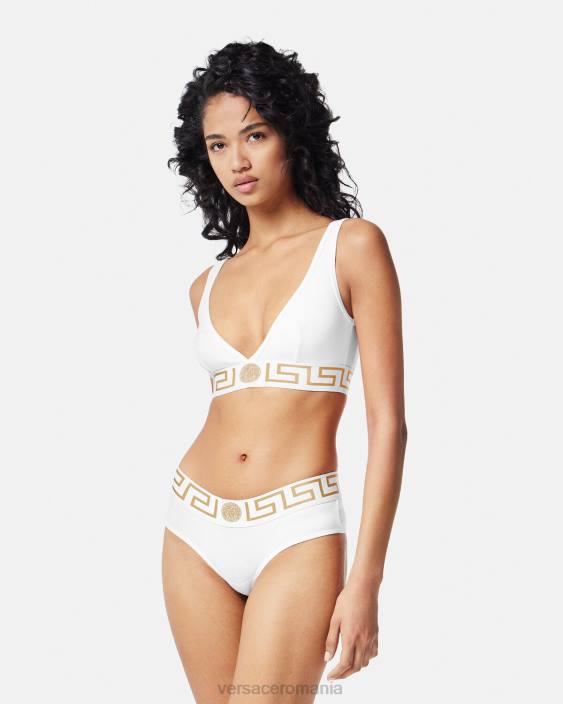 alb greca border bralette Versace femei lenjerie intimă și îmbrăcăminte de plajă 40L61042