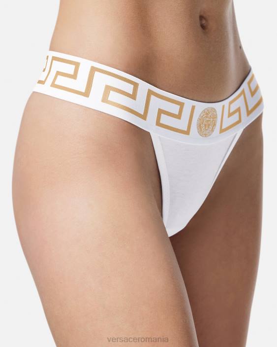 alb greca border tanga Versace femei lenjerie intimă și îmbrăcăminte de plajă 40L61049