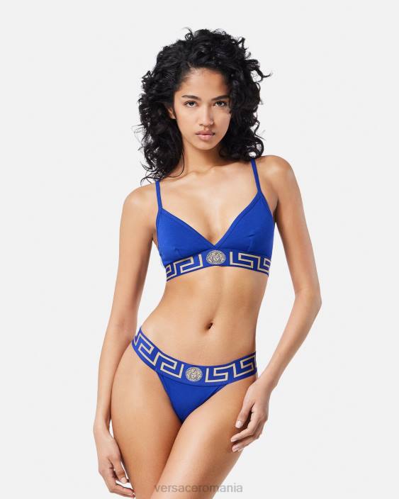 albastru greca border bralette Versace femei lenjerie intimă și îmbrăcăminte de plajă 40L61046