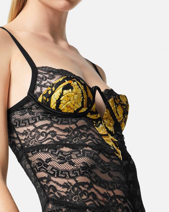negru body din dantela barocco Versace femei lenjerie intimă și îmbrăcăminte de plajă 40L61069