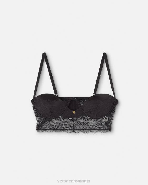 negru bustieră din dantelă barocco Versace femei lenjerie intimă și îmbrăcăminte de plajă 40L61066
