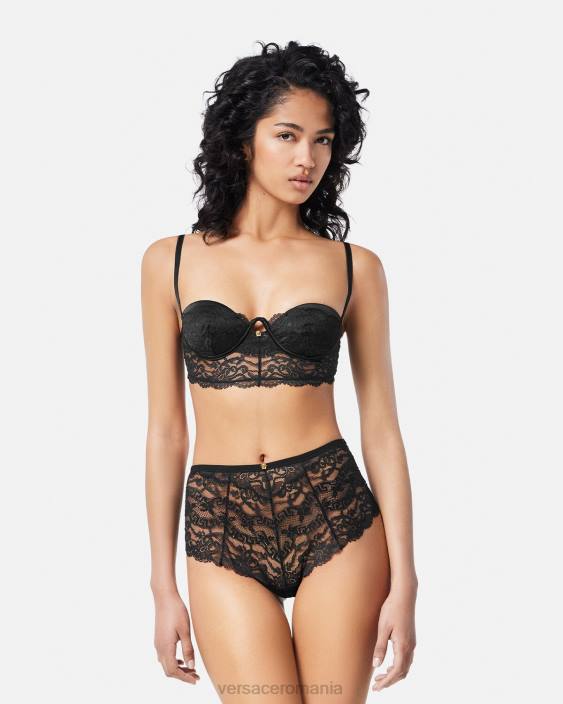 negru bustieră din dantelă barocco Versace femei lenjerie intimă și îmbrăcăminte de plajă 40L61066