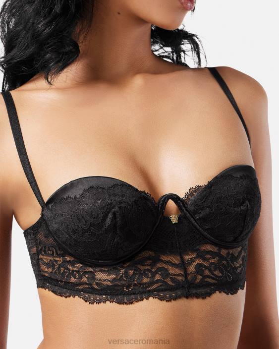negru bustieră din dantelă barocco Versace femei lenjerie intimă și îmbrăcăminte de plajă 40L61066
