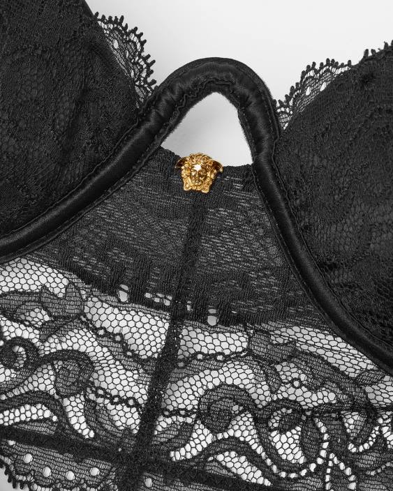 negru bustieră din dantelă barocco Versace femei lenjerie intimă și îmbrăcăminte de plajă 40L61066