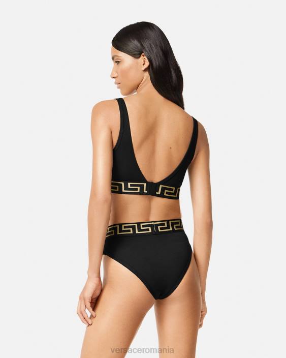 negru greca border bralette Versace femei lenjerie intimă și îmbrăcăminte de plajă 40L61043
