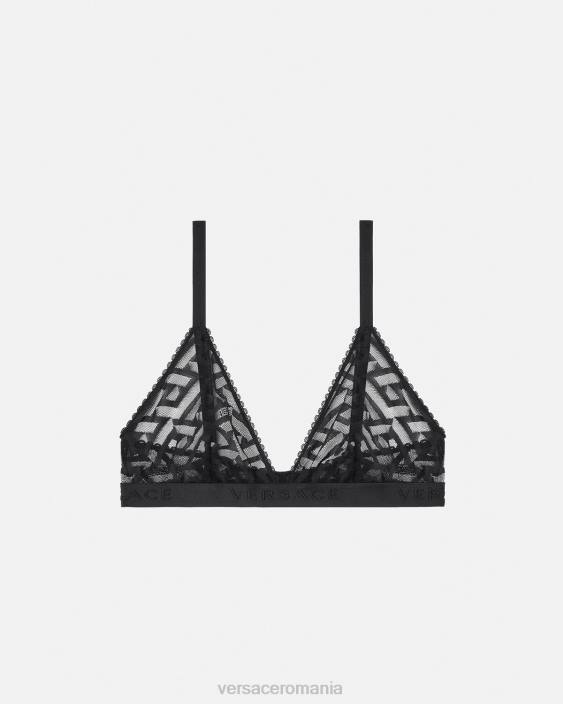 negru la greca tulle bralette Versace femei lenjerie intimă și îmbrăcăminte de plajă 40L61073