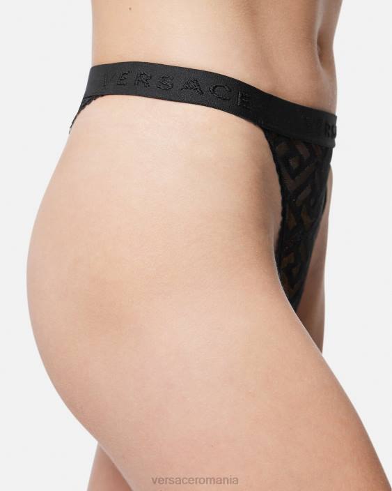 negru la greca tulle thong Versace femei lenjerie intimă și îmbrăcăminte de plajă 40L61074