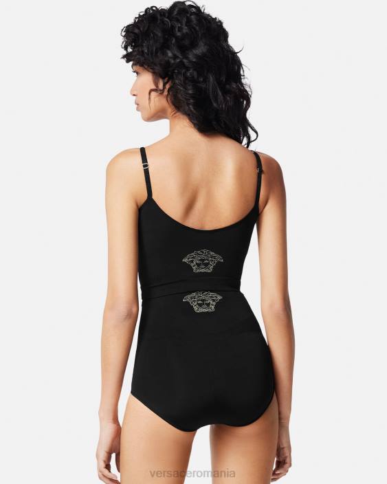 negru slip model medusa cu talie înaltă Versace femei lenjerie intimă și îmbrăcăminte de plajă 40L61063