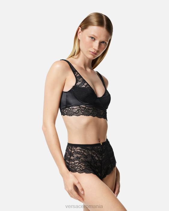 negru top bralette din dantela Versace femei lenjerie intimă și îmbrăcăminte de plajă 40L61065