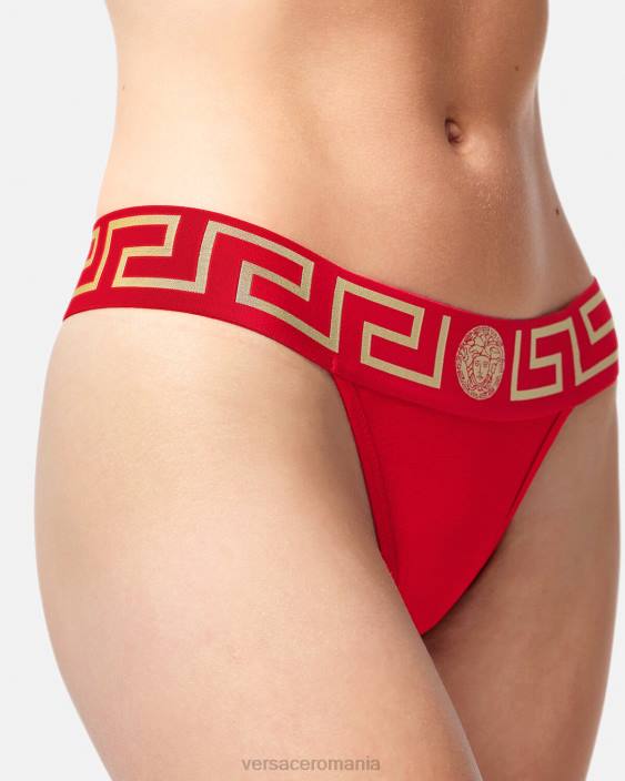 roșu greca border tanga Versace femei lenjerie intimă și îmbrăcăminte de plajă 40L61050
