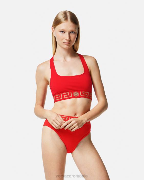 roșu sutien sport greca border Versace femei lenjerie intimă și îmbrăcăminte de plajă 40L61037
