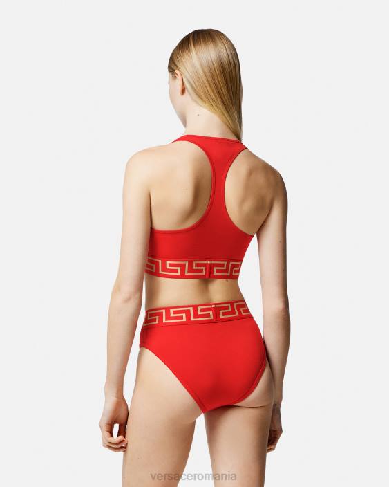 roșu sutien sport greca border Versace femei lenjerie intimă și îmbrăcăminte de plajă 40L61037