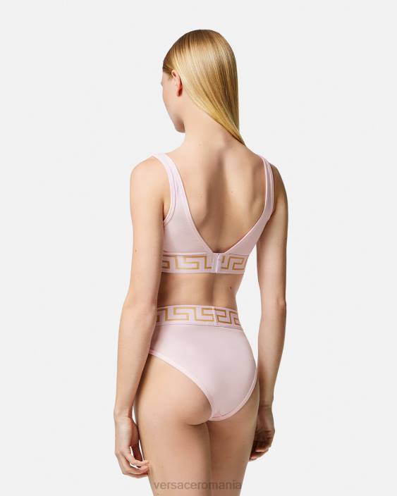 roz deschis greca border bralette Versace femei lenjerie intimă și îmbrăcăminte de plajă 40L61047