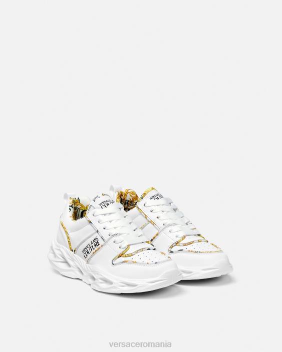 alb pantofi sport cu logo couture okinawa Versace femei pantof 40L62302