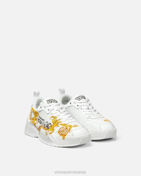 auriu și alb pantofi sport couture cu logo stargaze Versace femei pantof 40L62310