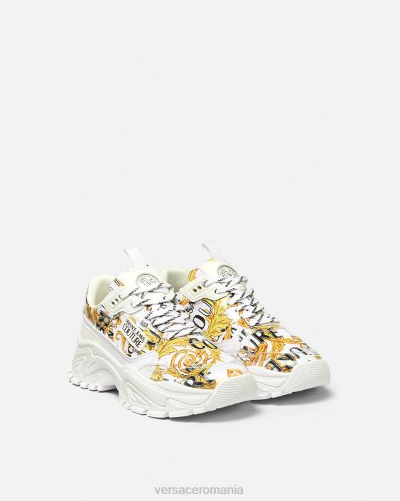 auriu și alb pantofi sport cu logo couture Versace femei pantof 40L62287