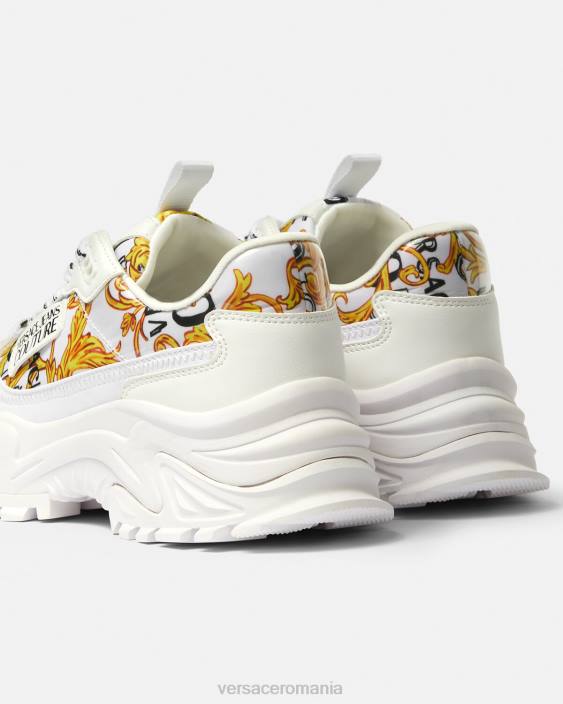 auriu și alb pantofi sport cu logo couture Versace femei pantof 40L62287