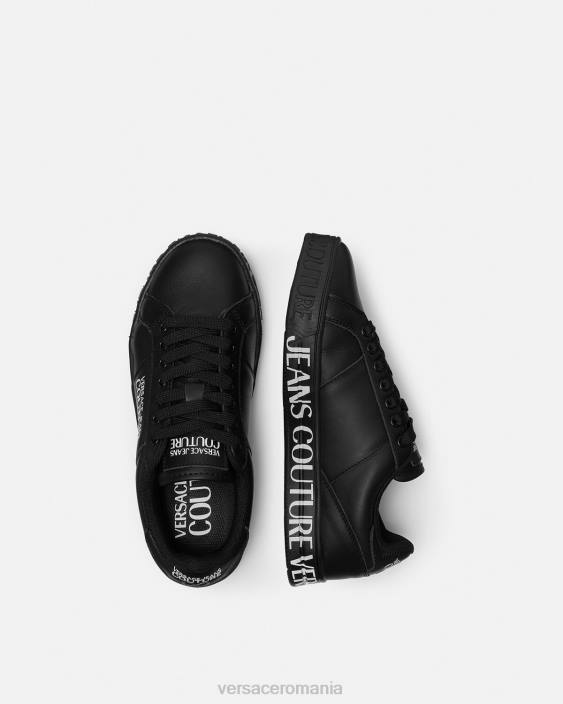 negru adidași cu logo Court 88 Versace femei pantof 40L62278