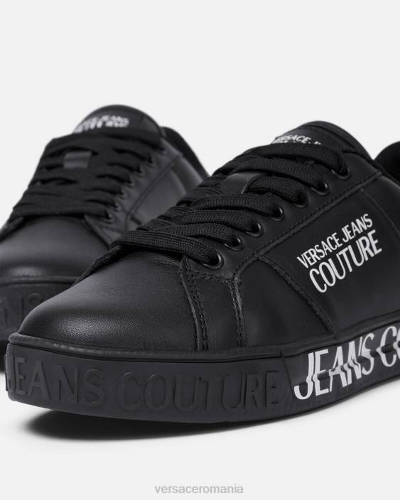 negru adidași cu logo Court 88 Versace femei pantof 40L62278