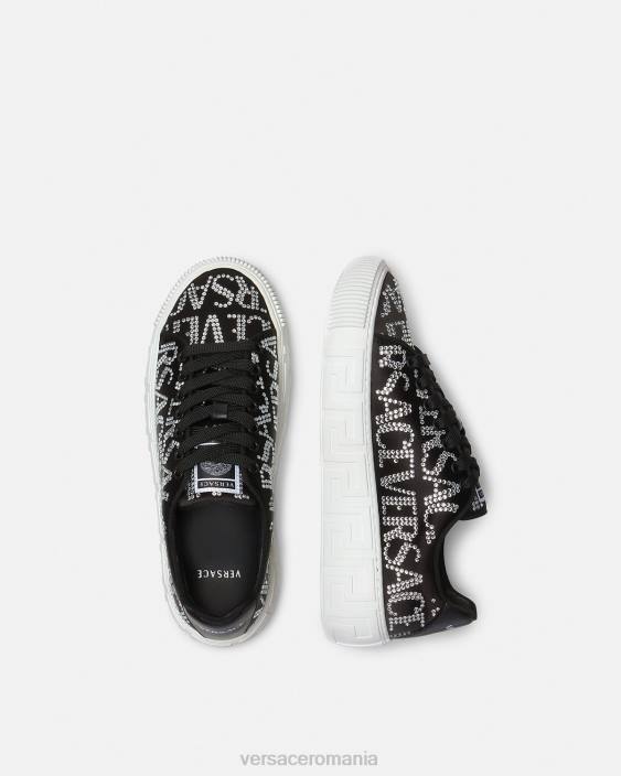 negru pantofi sport greca cu cristale Versace femei pantof 40L6498