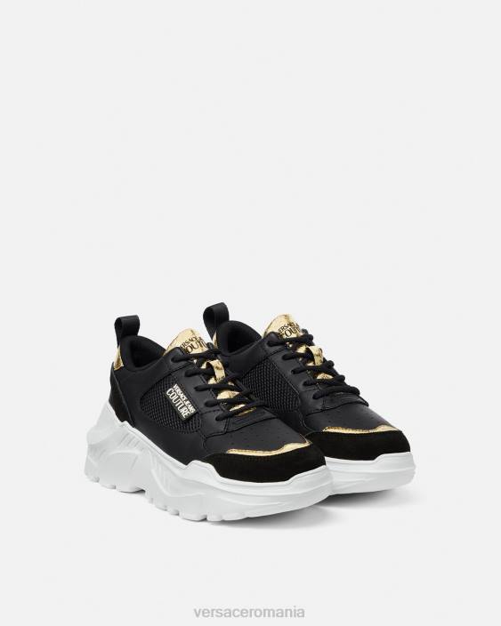 negru si auriu adidași speedtrack Versace femei pantof 40L62265