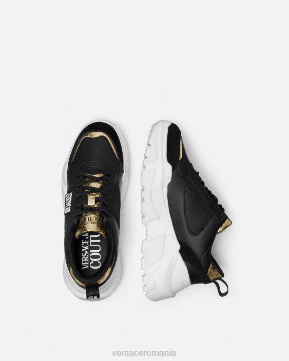 negru si auriu adidași speedtrack Versace femei pantof 40L62265