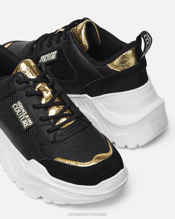 negru si auriu adidași speedtrack Versace femei pantof 40L62265