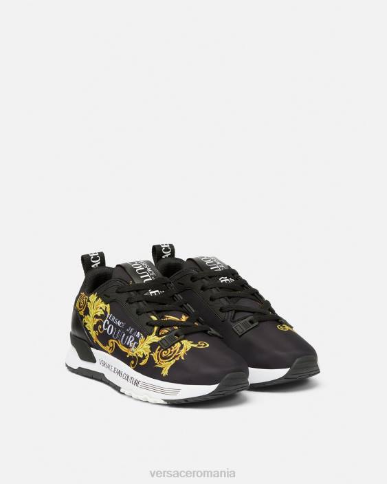 negru si auriu adidasi dinamici cu logo couture Versace femei pantof 40L62280