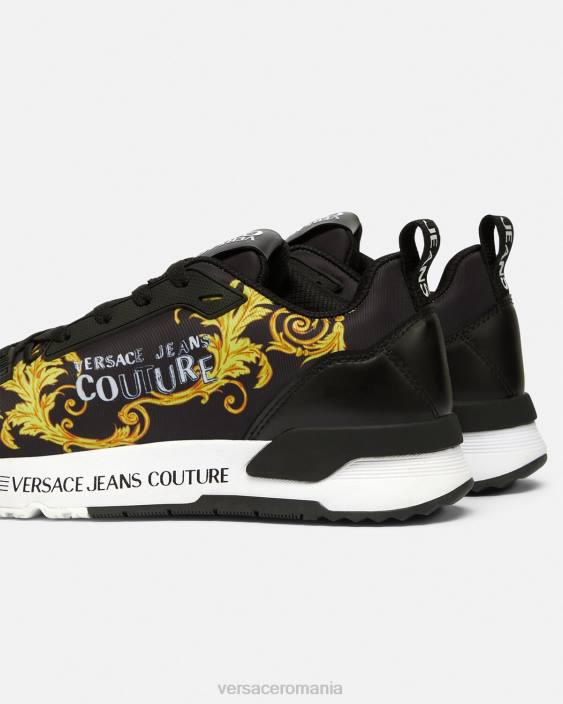 negru si auriu adidasi dinamici cu logo couture Versace femei pantof 40L62280