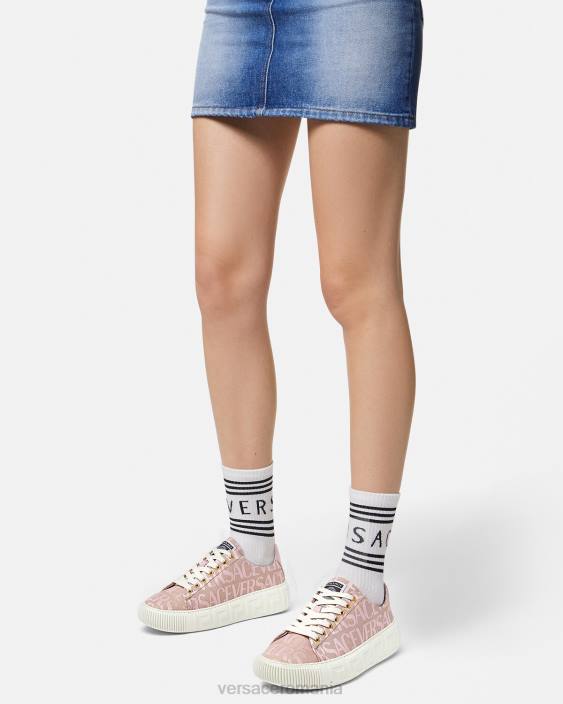 roz și imprimeu adidasi allover greca Versace femei pantof 40L6499