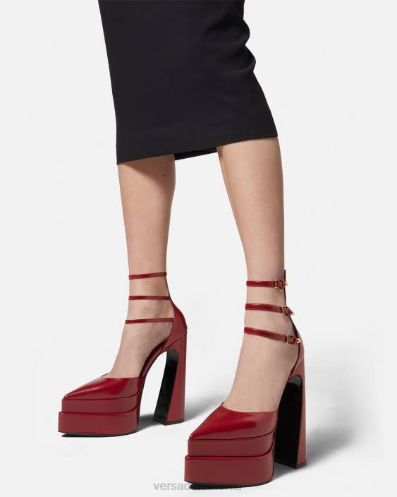 Burgundia pompe aevitas cu platformă ascuțită Versace femei pantof 40L6408