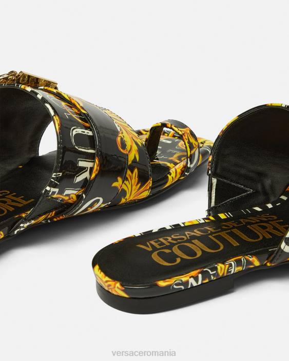 negru si auriu mulii couture cu logo millie Versace femei pantof 40L62300