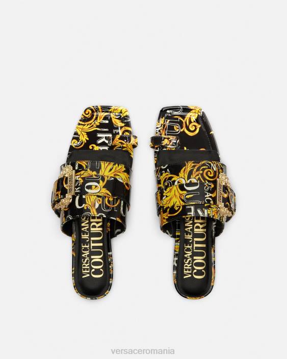 negru si auriu mulii couture cu logo millie Versace femei pantof 40L62300