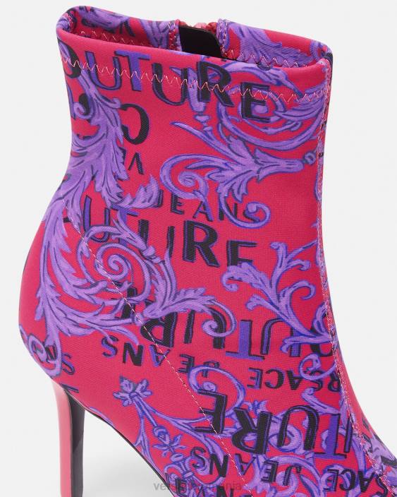 fucsia și imprimeu cizme couture cu logo scarlett Versace femei pantof 40L62305
